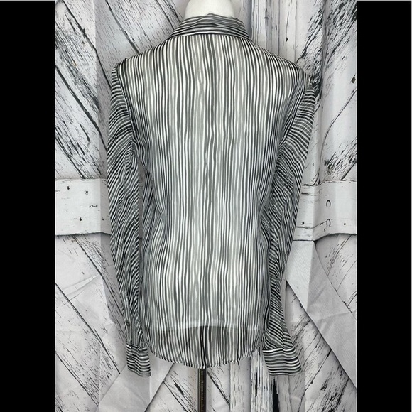 Equipment Femme Sheer Striped Blouse top shirt striped silk Sz S - Picture 3 of 6
